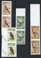 1982 Birds 5p, 13p, 17p & 25p Each UM Marginal Imperf Vertical Pairs On Watermarked Paper, The 5p Pair Slight Bend (ment - Sonstige & Ohne Zuordnung