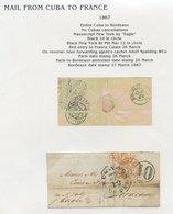 1780-1879 Written-up Collection Of Incoming Mail From Great Britain With Lesser Numbers From Brazil, Cuba, Denmark, Russ - Autres & Non Classés