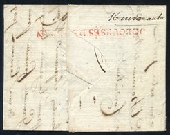 1801 EL To Hodimont Bearing S/line Strasbourg Cachet, Reverse Red 'DEBOURSES DE SEDAN.' Scarce. - Autres & Non Classés