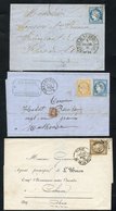 1871, 1873 & 1876 Covers Franked 25c, 15c+25c & 30c Ceres Respectively On Mail To And From Mulhausen And The Latter From - Autres & Non Classés