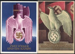 1937 Official Reich Party Rally Card Publ. Franz Eher Munich, Design Richard Klein, Postally Used With Hitler 6pf Rally  - Sonstige & Ohne Zuordnung