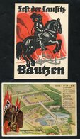 1935 Promotional Card For The Festival Of Lausitz Bautzen, Postally Used With 'W.H.W' Propaganda Cancels, 1937 Card Illu - Autres & Non Classés