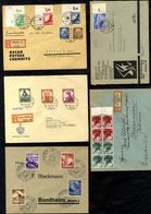 1936-43 Selection Of Cards/covers Bearing A Variety Of Cancels & Frankings Incl. 1936 Munich Brown Ribbon M/Sheet; 1939  - Autres & Non Classés