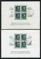 1937 Hitler's Culture Fund M/sheets With Margins Rouletted Each Sheet VFU With A Different Cancel For Berlin, Hamburg, N - Sonstige & Ohne Zuordnung