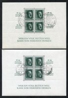 1937 Hitler's Culture Fund M/sheets With Margins Rouletted Each Sheet VFU With A Different Cancel For Berlin, Hamburg, N - Autres & Non Classés