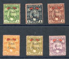 BRITISH EAST AFRICA 1897 Stamps Of Zanzibar Optd Set, Complete ½a - 4½a Unused, 5a & 7½a M, SG.80/5. (6) Cat. £375 - Andere & Zonder Classificatie