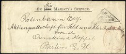 1903 Long OHMS Cover To Berlin, Triangular ON POSTAL SERVICE In Black & Red GPO Cachet (which Is Rare), Reverse French M - Autres & Non Classés