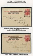 POSTAL STATIONERY Range Comprising Cards With Oil Rivers 1892-93 ½d (2) Unused & 1d Unused & Used (3). Registered Env 18 - Sonstige & Ohne Zuordnung