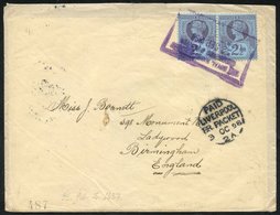 1898 (2 Sep) Double Rate Envelope To Birmingham, Bearing GB 2½d Purple On Blue Pair Clearly Tied Large Part Complete Str - Other & Unclassified