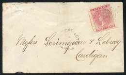 1872 Locally Sent Cover To Cardigan From Charlotte-Town (JA 7) With A 3c Rose Lightly Tied By A Barred Canceller. Cover  - Sonstige & Ohne Zuordnung