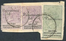 1888 Bechuanaland 2d On 2d, 6d On 6d & 1s (SG.42,45 & 46) Tied To Piece By Single Ring Tati C.d.s For Jan.18.89 1s Value - Other & Unclassified