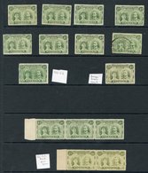 1910-13 ½d Double Heads M Range Of 14 Stamps Incl. SG.122 & One Stated To Be Bronze-green, Also Left Marginal Strip Of T - Other & Unclassified