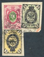 1864-65 Perf 14½ X 15 1k, 3k & 30k, VFU On Small Piece With Double Ring C.d.s, SG.12, 13, 17. Scarce. (1 Piece) Cat. £16 - Sonstige & Ohne Zuordnung