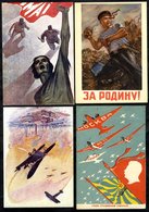 1933-42 Patriotic Propaganda Postcards Showing Military Strength , Planes In Flight, Russians Meeting Japanese In 1933 E - Autres & Non Classés