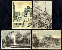 1941-44 Siege Of Leningrad Postcards (9 - Seven Different) Showing Scenes From The Prolonged Military Blockade Of The Ci - Autres & Non Classés