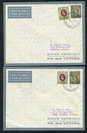 1935 Dec 18th ALA LITTORIA First Flight Cover Berbera - Atbara, Sudan, Franked 3a & 4a Defins Company Cover, Another For - Autres & Non Classés