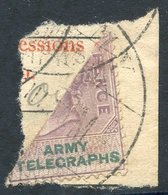 BRITISH ARMY FIELD OFFICES DURING SOUTH AFRICAN WAR 1899-1900 Army Telegraph 6d Lilac & Green Bisected (3d) & Tied To A  - Autres & Non Classés