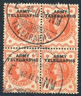 BRITISH ARMY FIELD OFFICES DURING SOUTH AFRICAN WAR 1899-1900 ½d Vermilion Block Of Four, FU With 'Army Telegraphs' D/st - Sonstige & Ohne Zuordnung