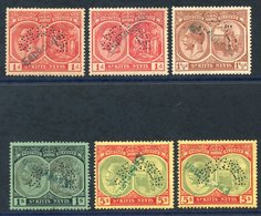 1912-29 1d Rose-carmine (2) Both Lightly Gum Toned, 1½d Red-brown, 1s (a Few Tone Spots On Reverse) & 5s (2), Each Perfo - Sonstige & Ohne Zuordnung