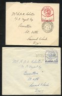 1940-41 Unstamped Envelopes (6) From R.A.A. Robertson To His Wife In Basseterre, Each Showing 'FROM H.M SHIP/PASSED BY C - Autres & Non Classés