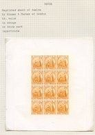 1862 (July) Recess, Imperf Colour Proof On Thick Card, 6d Orange Complete Sheet, Fine. - Sonstige & Ohne Zuordnung