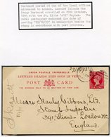 1895 Leeward Islands 1d Stationery Card Addressed To Stanley Gibbons, London, Cancelled By Light 'A12' Duplex With M/s ' - Autres & Non Classés