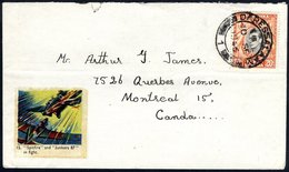 1946 Cover With KGVI 20c K.U.T Value, Tied Dar Es Salaam C.d.s, With Rare Coloured SPITFIRE & JUNKERS 87 In Flight, Labe - Autres & Non Classés