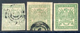 1875-77 Coarse Soft White Paper Imperf 1s Pale Yellow-green U, Signed By 'Stowlow' (tiny Corner Thin), Another Large Sin - Autres & Non Classés