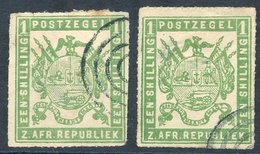 1875-77 Fine Roulette 1s Yellow-green On Stout Paper, Two U Examples But Both With Faults As Often Found, SG,74. (2) Cat - Autres & Non Classés