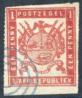 1875-77 Rouletted By Celliers 1d Orange-red, VFU Blue Concentric Circles, SG.46. (1) Cat. £180 - Autres & Non Classés