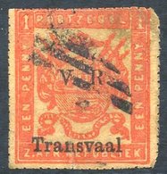 1879 1d Red/yellow In A Very Deep Shade, Pin Perf About 17, Has Small Tear At Foot & Tiny Fault Top Right. A Very Rare S - Autres & Non Classés