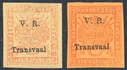 1879 1d Red/yellow, Unused Plus 1d Red/orange, Part O.g, Both With Large Square Margins, SG.147, 147b. (2) Cat. £140 - Autres & Non Classés