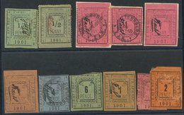 PIETERSBURG 1901 ½d (2) One With Signature In Red, 1d (3) On Red, Also 1d On Salmon (expertised), 4d, 6d, 1s, 1s With No - Autres & Non Classés