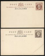 1893 GB ½d Postcard Overprinted ZULULAND, Two Examples - One With A 'SPECIMEN' H/stamp (corner Broken Away & Re-joined), - Autres & Non Classés