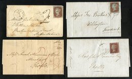 DEVON Fine Ashburton '29' In BLUE Cancelling 1d Red On 1851 Cover, 1848 1d Cover With Very Good Circular SEATON, Devonpo - Otros & Sin Clasificación