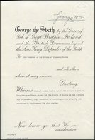 KING GEORGE VI Signature As King At The Head Of Two Pages - Court At St. James's 11th July 1942. The Partly Printed Docu - Andere & Zonder Classificatie