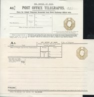 KGV P.O Telegraph 1s Dies Stock Exchange, Huggins TP49(bc) Cat. £100 & TP23(Ab) Cat. £100, Very Fine, Oswald Marsh Recei - Autres & Non Classés