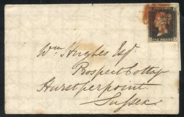 1840 Sept Cover From Hastings To Hurstpierpoint, Sussex Franked Pl.3 TF Four Good Margins Tied Bold MC, Reverse Dispatch - Autres & Non Classés