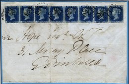 STRIP OF EIGHT ON COVER Pl.2 KE-KL Horizontal Strip Of Eight. KG-KK Touched Or Slightly Cut Into At Top, Good Margins Ei - Autres & Non Classés