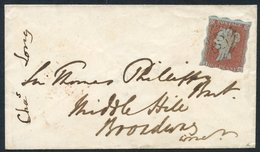 1852 1d Treasury Roulette, VFU Example On Cover Of This Rare Unauthorised Trial Separation Lettered IG Neatly Cancelled  - Autres & Non Classés