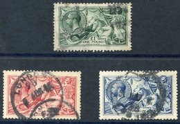 1913 Waterlow £1 Dull Blue Green, Av U Example, A Few Short Or Missing Perfs, SG.404, 1915 DLR 5s & 10s, Good To FU, SG. - Sonstige & Ohne Zuordnung