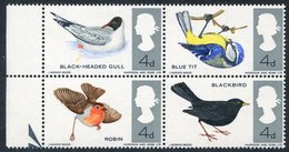1966 Birds Marginal UM Block Showing The Error COLOUR GREEN OMITTED Affecting Three Stamps, Caterpillar Missing From The - Autres & Non Classés