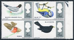 1966 Birds UM Block Showing The Major Error, Reddish Brown 'Legs' Omitted On Two From The Block, SG.698j & 699j. (4) Cat - Other & Unclassified