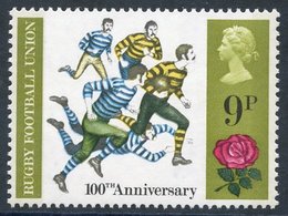 1971 Anniversaries 9p Rugby Football With COLOUR OLIVE BROWN OMITTED, UM, SG.889a. (1) Cat. £325 - Autres & Non Classés