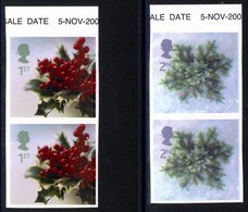 2002 Christmas 1st & 2nd Class Vertical Marginal Imperf Pairs UM, SG.2321b/26. (4) Cat. £405. - Autres & Non Classés