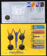 COIN COVERS Collection Of 47 Housed In Four Royal Mail Albums Incl. 2002 Commonwealth Games £2 (4) Coin Set, Odd Cover I - Other & Unclassified