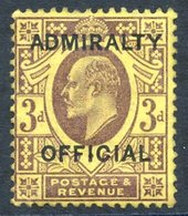 ADMIRALTY OFFICIAL 1903 3d Dull Purple M, Small Corner Crease, SG.O106, Cat. £425 - Other & Unclassified