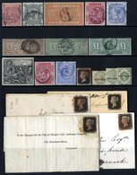 COLLECTION/ACCUMULATION Incl. 1840 1d Blacks, Surface Printed Incl. High Values, Edward To £1, Various On Leaves Incl. S - Other & Unclassified