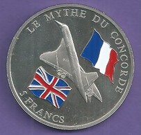Monnaie CONGO CONCORDE 5 FRANCS ARGENT 27 GR DIAM 40 Mm Sup N049 - Kongo (Dem. Republik 1998)