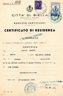 CERTIFICATO DI RESIDENZA - 17.11.1944 - Fiscales